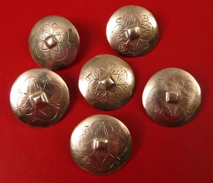 SILVER CIVIL WAR ERA MILITARY UNIFORM BUTTONS HAND CHASED ENGRAVED IW PS RARE !! - Picture 1 of 2
