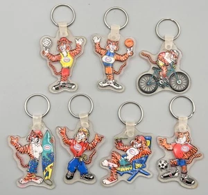 ESSO OIL & GAS PROMO TIGER KEYCHAIN KEYRING LOT of 7 - 2.5" TALL VINTAGE 1980's - Picture 1 of 4