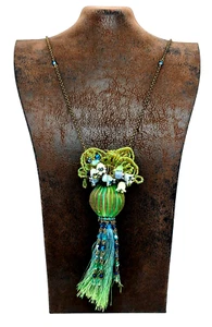 Beautiful Long Necklace With Pendant With Crystals By Michal Negrin Unique. - Picture 1 of 13