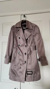 BNWOT Portmans Petites Double Breasted Ladies Trench Coat Sz 6 Polyester/cotton - Picture 1 of 3