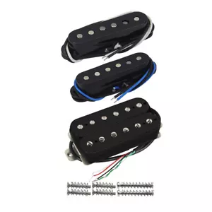 FLEOR Vintage Alnico 5 HSS Single Coil Humbucker Pickups Set 52/52/52mm Schwarz - Picture 1 of 9