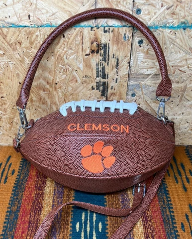 RARE Clemson Tigers Football Shaped Purse NCAA Bag Strap Crossbody Cover