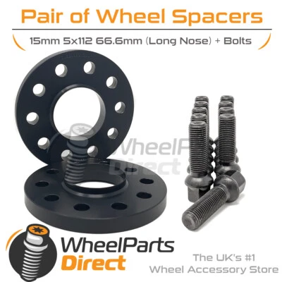 Espaciadores de rueda (2) y pernos de 15 mm para Infiniti QX30 16-19 en ruedas originales Foto 1 de 3