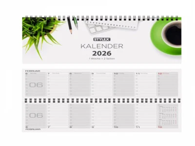 1 Querkalender 1 Woche 2 Seiten 2026 Tischkalender Wochenkalender - Bild 1 von 2