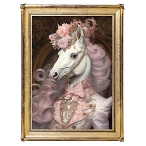 Horse Rococo Poster Wall Art Print, Home Decor, Living Room, Bedroom - Picture 1 of 7