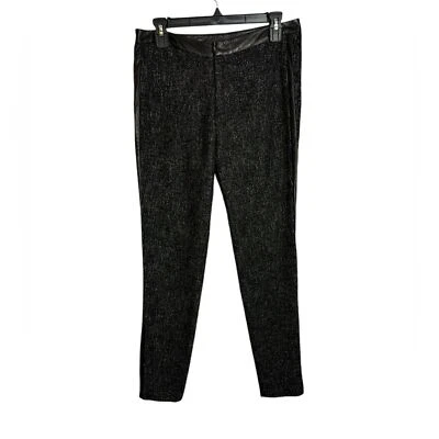 Черно-белые узкие брюки Marna Ro из твидовой кожи с подкладкой размер Small - Изображение 1 из 4