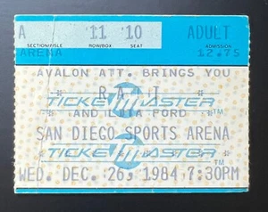 1984 Lita Ford & Ratt Concert Ticket Stub 12/26/84 Out of the Cellar San Diego - Picture 1 of 2