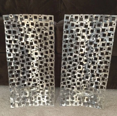 Aplique de pared de vela contemporáneo de acero inoxidable plateado Two Pier 1 10" x 20", usado en excelente estado Foto 1 de 4