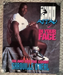VTG 1992 Shaquille O’Neal Shaq Attaq In Your Face Movie Promo Poster 16x20 - Picture 1 of 6
