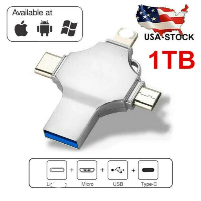 Type-C USB3.0 Flash Drive OTG Photo Storage Stick For iPhone Samsung - Image 1 of 4