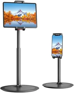 Adjustable Height Phone & Tablet Holder Stand with 360° Rotation - Picture 1 of 5