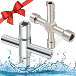 2pcs Water Key 4 Way Wrench Set Sillcock Key Faucet Key Silcock Key For Spigots - Picture 1 of 6