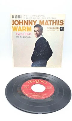 Johnny Mathis with Percy Faith Warm EP 45 RPM B-10781 7" Vinyl Record 1957 - Image 1 of 4