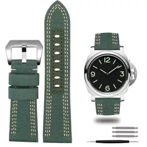 24mm 26mm Nylon Canvas Watchband Strap For Panerai 00984 985 Luminor Watch Band - Picture 1 of 32