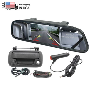 4.3" Rear View Mirror Monitor Tailgate Handle Backup Camera For Ford F250 F350 - Picture 1 of 12