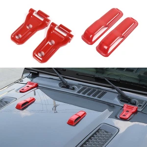 6PCS Red Front Engine Front Hood Hinge Covers Kit For Jeep Wrangler JL JT 2018+ - Bild 1 von 10