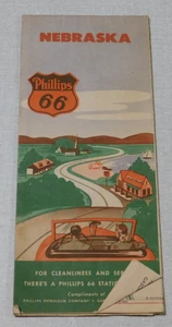 1940er Phillips 66 Tankstellenkarte von Nebraska - Bild 1 von 2