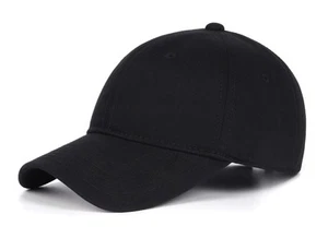 100% Cotton Blank Baseball Cap Hat,Adjustable Soft Crown Dad Cap for Big Head... - Picture 1 of 8