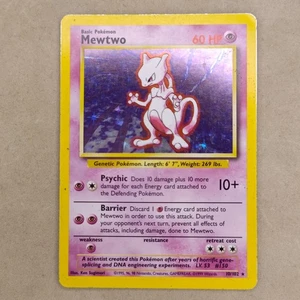 Mewtwo 010/102 Base Set Holo WOTC Vintage Pokémon Card 1999 MP Moderately Played - Picture 1 of 2