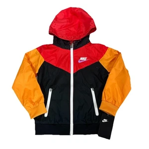 Nike Jungen XS 3-4 Jahre Digitaldruck Chevron durchgehender Reißverschluss Windbreaker belüftete Jacke - Bild 1 von 8