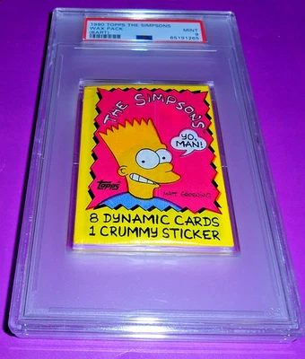 1990 Topps The Simpsons TV SHOW Unopened Wax Pack BART Graded PSA 9 MINT - Image 1 of 4