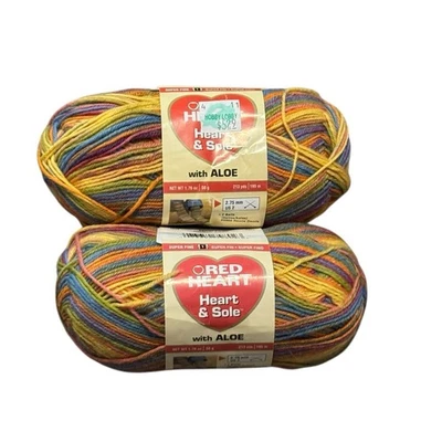 2 hilos de corazón rojo corazón y suela aloe rayas suaves 426 yardas lana/nylon súper fina Foto 1 de 4