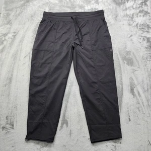 Avia Pants Womens XXL Black Trail Woven Cargo Crop Drawcord Hem Hiking Outdoors - Picture 1 of 11