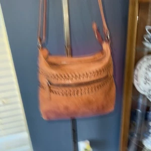 Anthropologie Vilenca Holland Cognac Woven Leather Boho Crossbody - Bild 1 von 9