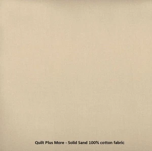 Premium Solid Sand Quilting Cotton Fabric by the Yard – 44" Wide - Picture 1 of 1