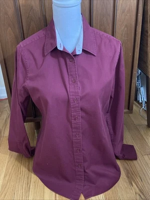 Androgynous Fox Button-Down Burgundy Dress Shirt Size Medium Lightly Worn - Image 1 of 4