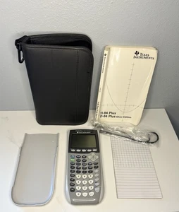 Texas Instruments TI-84 Plus Silver Ed Graphing Calculator Cover Manual Case USB - Picture 1 of 13