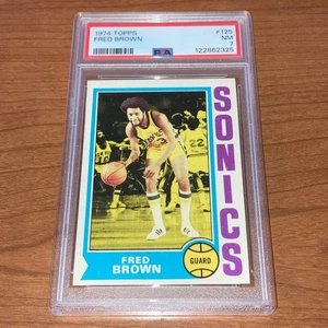 1974-75 Topps #125 Fred Brown - Classificato PSA 7 - NM - Foto 1 di 4