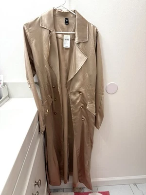 NWT Windsor Satin Gold Trench Coat Size Large - Image 1 of 4
