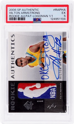 2006 SP Auth Hilton Armstrong Rookie Auto Patch Logoman #RAPHA 1/1 PSA 5 RC - Image 1 of 2