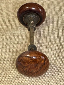 Vintage Bennington Türknauf Braun Marmor Wirbel Porzellan Türklinken - Bild 1 von 12