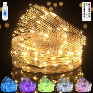Fairy Lights with Remote & Timer 66FT 200-LED Waterproof USB Fairy String Lights - Picture 1 of 8