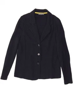 LAURA ASHLEY Womens 3 Button Blazer Jacket UK 14 Medium Navy Blue Cotton BH06 - Picture 1 of 3