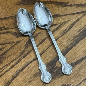 Wallace CONTINENTAL CAMDEN Flatware 2 TableSpoons Soup Spoons Glossy 7.5” - Picture 1 of 5