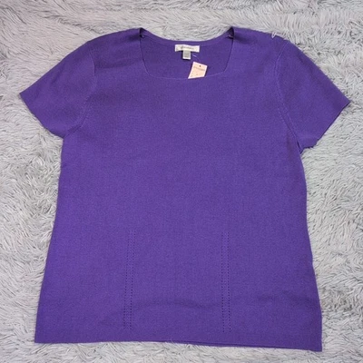 Dressbarn рубашка женщин 1 X фиолетовый верхний комфорт повседневный опрятный мягкий новый  - Изображение 1 из 4