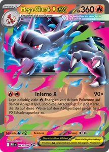 Pokemon Karte Mega-Glurak X EX 013/094 Fatale Flammen Full Art Holo Deutsch - Bild 1 von 1