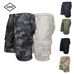 Pantaloni corti uomo lunghezza 3/4 vita elasticizzata cargo combattimento tre quarti - Foto 1 di 16
