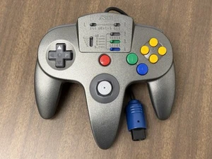 Super Rare Metallic Gunmetal Gray & Black Ascii Pad 64 Nintendo N64 Controller - Picture 1 of 15