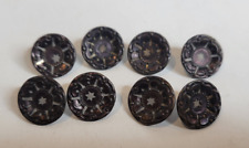 Antique Victorian Steel Cut Buttons with Six Point Star Set of Eight