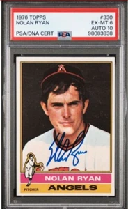 1976 Topps Nolan Ryan Signed Baseball Card PSA 6 PSA/DNA 10 Certified Auto HOF - Picture 1 of 4
