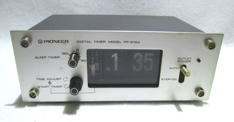 Pioneer PP-215A Digital timer model Alarm Flip Clock Vintage Audio Equipment f/s Cover
