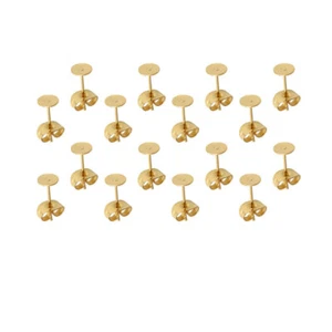 25 Pair Ear Plug Needle Accessories Jewelry Earrings Posts Flat Pad - Picture 1 of 11