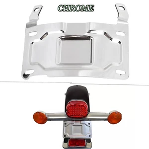 Chrome Metal License Plate Relocation Mount Kit For Harley Softail Touring 86-08 - Foto 1 di 15