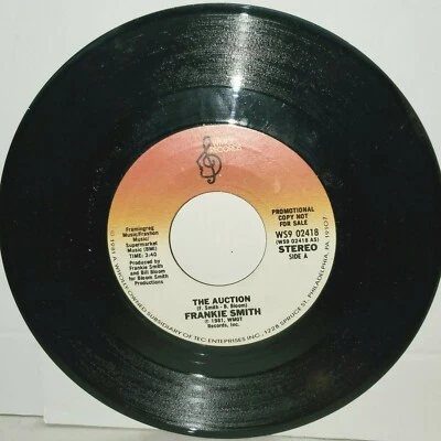 Frankie Smith The Auction Promo 7" VG+ Mono + Stereo 1981 WMOT WS902498 - Image 1 of 2