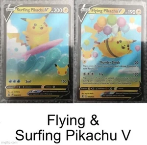 Flying Pikachu V and Surfing Pikachu V Pokémon TCG Celebraciones - 25/06 y 25/08 - Imagen 1 de 2