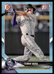 2018 Bowman Draft Terrin Vavra 121/499 Colorado Rockies #BD-5 Sky Blue - Picture 1 of 2